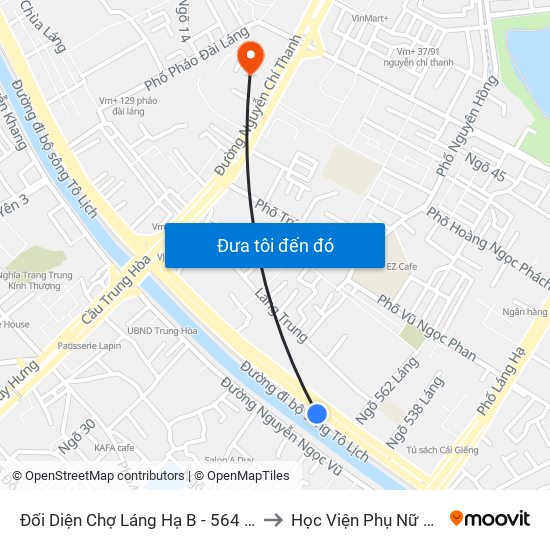 Đối Diện Chợ Láng Hạ B - 564 Đường Láng to Học Viện Phụ Nữ Việt Nam map