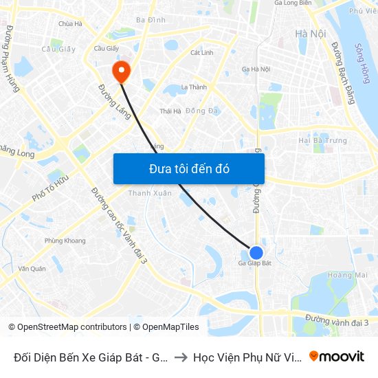 Đối Diện Bến Xe Giáp Bát - Giải Phóng to Học Viện Phụ Nữ Việt Nam map