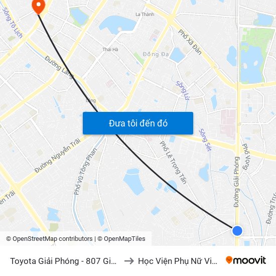 Toyota Giải Phóng - 807 Giải Phóng to Học Viện Phụ Nữ Việt Nam map