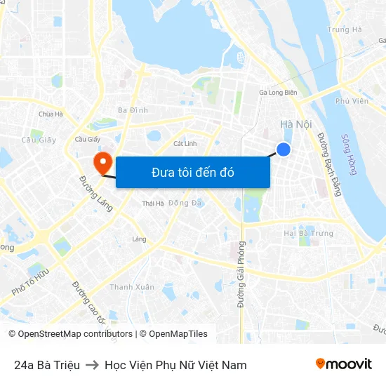 24a Bà Triệu to Học Viện Phụ Nữ Việt Nam map