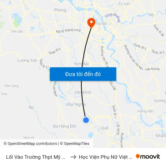 Lối Vào Trường Thpt Mỹ Đức C to Học Viện Phụ Nữ Việt Nam map