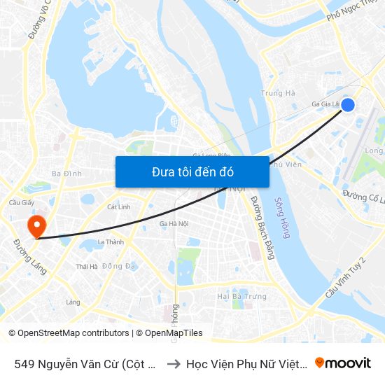549 Nguyễn Văn Cừ (Cột Trước) to Học Viện Phụ Nữ Việt Nam map