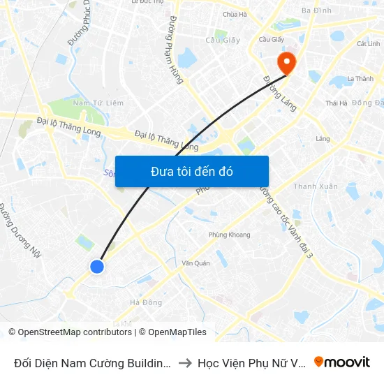 Đối Diện Nam Cường Building - Tố Hữu to Học Viện Phụ Nữ Việt Nam map