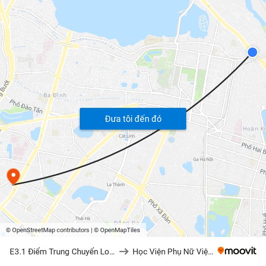 E3.1 Điểm Trung Chuyển Long Biên to Học Viện Phụ Nữ Việt Nam map