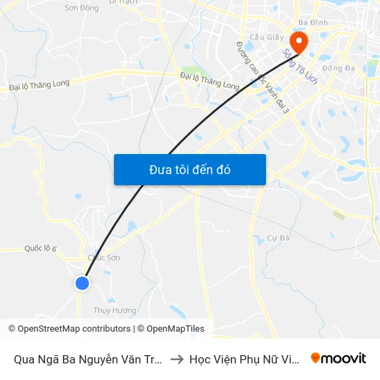 Qua Ngã Ba Nguyễn Văn Trỗi 100m to Học Viện Phụ Nữ Việt Nam map