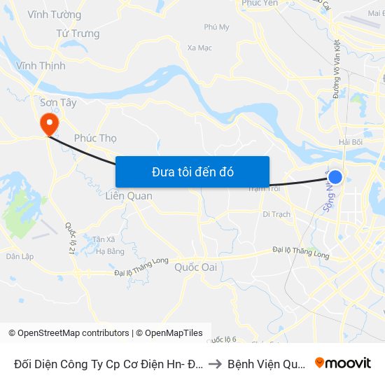 Đối Diện Công Ty Cp Cơ Điện Hn- Đường Đức Thắng to Bệnh Viện Quân Y 105 map