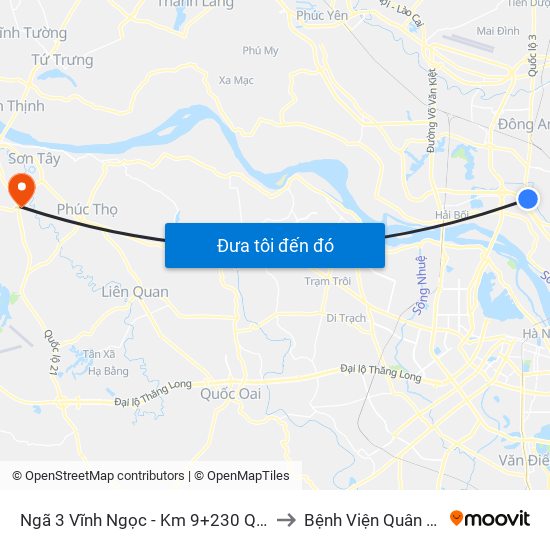 Ngã 3 Vĩnh Ngọc - Km 9+230 Quốc Lộ 3 to Bệnh Viện Quân Y 105 map