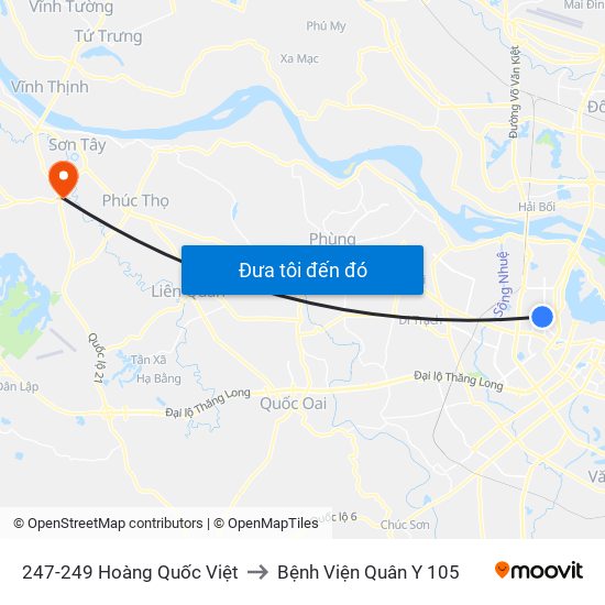 247-249 Hoàng Quốc Việt to Bệnh Viện Quân Y 105 map