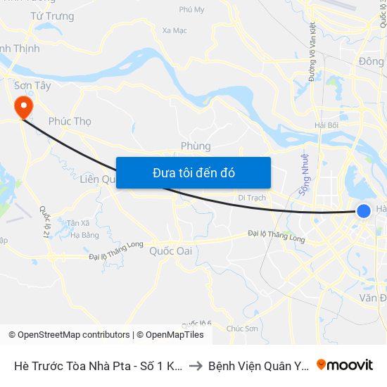 Hè Trước Tòa Nhà Pta - Số 1 Kim Mã to Bệnh Viện Quân Y 105 map