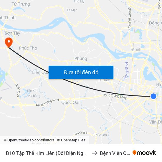 B10 Tập Thể Kim Liên (Đối Diện Ngõ 46b Phạm Ngọc Thạch) to Bệnh Viện Quân Y 105 map