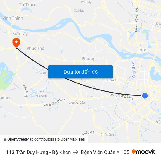 113 Trần Duy Hưng - Bộ Khcn to Bệnh Viện Quân Y 105 map