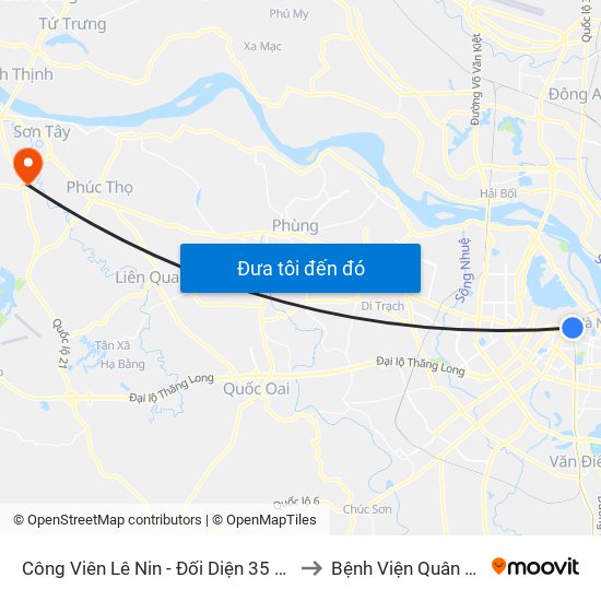 Công Viên Lê Nin - Đối Diện 35 Trần Phú to Bệnh Viện Quân Y 105 map