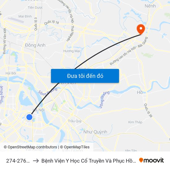 274-276 Khâm Thiên to Bệnh Viện Y Học Cổ Truyền Và Phục Hồi Chức Năng - Bệnh Viện Phổi Tỉnh Bắc Ninh map
