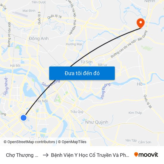 Chợ Thượng Đình - 224 Nguyễn Trãi to Bệnh Viện Y Học Cổ Truyền Và Phục Hồi Chức Năng - Bệnh Viện Phổi Tỉnh Bắc Ninh map