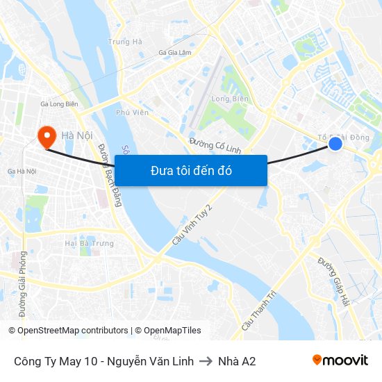 Công Ty May 10 - Nguyễn Văn Linh to Nhà A2 map