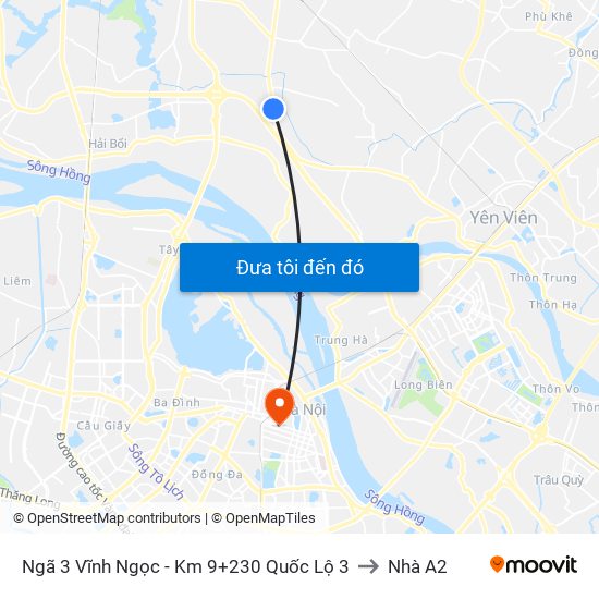 Ngã 3 Vĩnh Ngọc - Km 9+230 Quốc Lộ 3 to Nhà A2 map