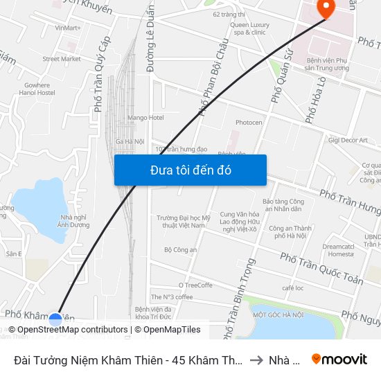 Đài Tưởng Niệm Khâm Thiên - 45 Khâm Thiên to Nhà A2 map