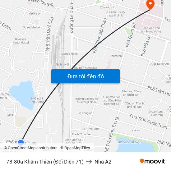 44-46 Khâm Thiên to Nhà A2 map