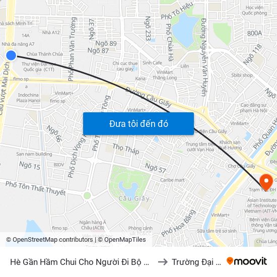 2b Phạm Văn Đồng to Trường Đại Học Giao Thông Vận Tải map