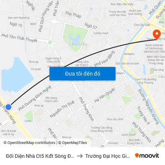 Đối Diện Nhà Ct5 Kđt Sông Đà Mỹ Đình - Phạm Hùng to Trường Đại Học Giao Thông Vận Tải map