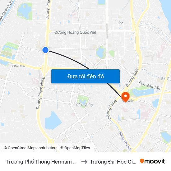 Trường Phổ Thông Hermam Gmeiner - Phạm Văn Đồng to Trường Đại Học Giao Thông Vận Tải map