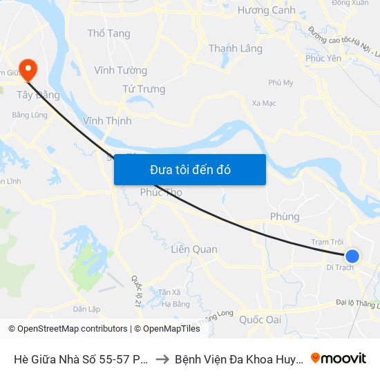 Hè Giữa Nhà Số 55-57 Phố Nhổn to Bệnh Viện Đa Khoa Huyện Ba Vì map