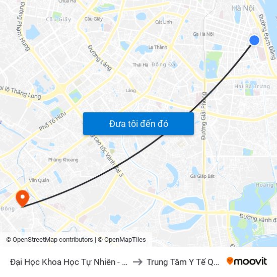 Đại Học Khoa Học Tự Nhiên - 19 Lê Thánh Tông to Trung Tâm Y Tế Quận Hà Đông map