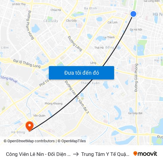 Công Viên Lê Nin - Đối Diện 35 Trần Phú to Trung Tâm Y Tế Quận Hà Đông map