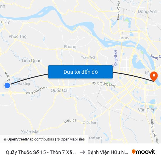 Quầy Thuốc Số 15 - Thôn 7 Xã Thạch Hòa - Ql21 to Bệnh Viện Hữu Nghị Việt-Xô map