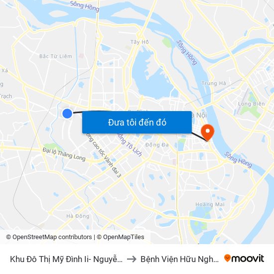 Khu Đô Thị Mỹ Đình Ii- Nguyễn Cơ Thạch to Bệnh Viện Hữu Nghị Việt-Xô map