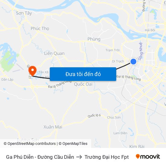 Ga Phú Diễn - Đường Cầu Diễn to Trường Đại Học Fpt map