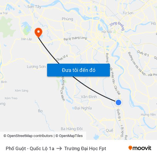 Phố Guột - Quốc Lộ 1a to Trường Đại Học Fpt map