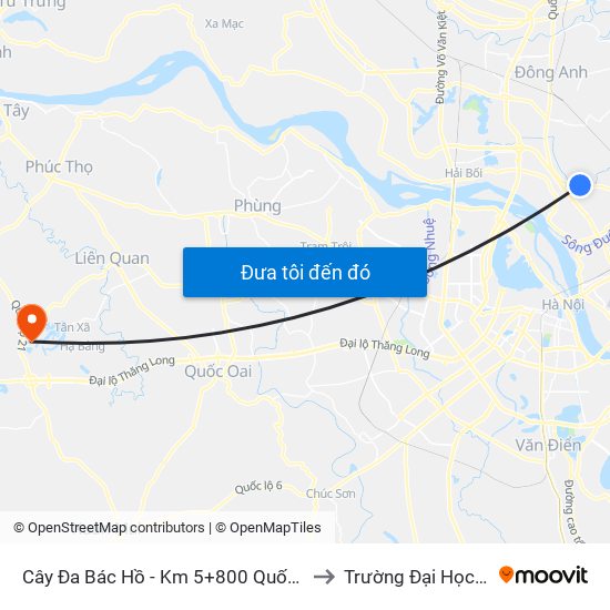 Cây Đa Bác Hồ - Km 5+800 Quốc Lộ 3 to Trường Đại Học Fpt map
