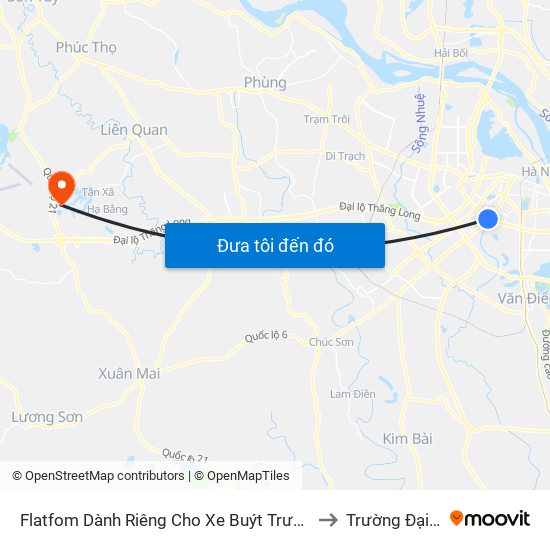 Flatfom Dành Riêng Cho Xe Buýt Trước Nhà 45 Đường Láng to Trường Đại Học Fpt map