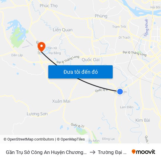 Gần Trụ Sở Công An Huyện Chương Mỹ - Quốc Lộ 6 to Trường Đại Học Fpt map