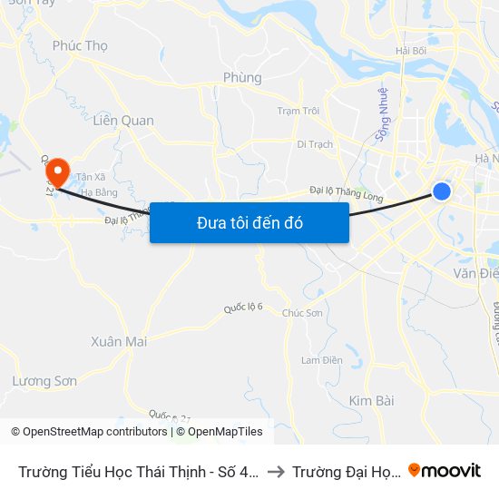 Trường Tiểu Học Thái Thịnh - Số 4 Yên Lãng to Trường Đại Học Fpt map