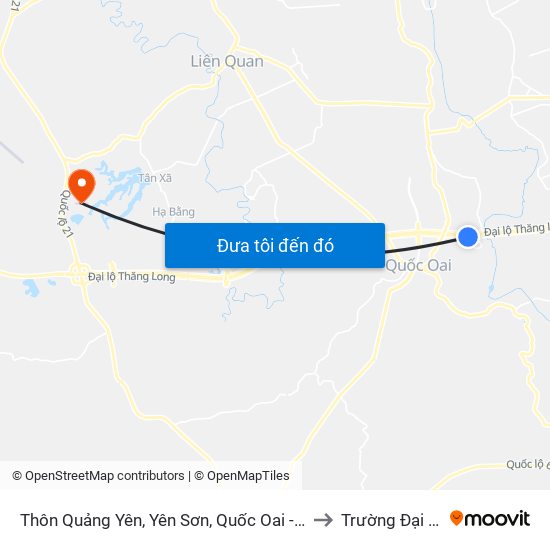 Thôn Quảng Yên, Yên Sơn, Quốc Oai - Đại Lộ Thăng Long to Trường Đại Học Fpt map