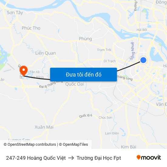 247-249 Hoàng Quốc Việt to Trường Đại Học Fpt map