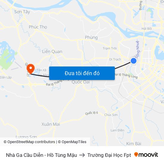 Nhà Ga Cầu Diễn - Hồ Tùng Mậu to Trường Đại Học Fpt map