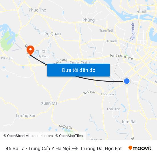 46 Ba La - Trung Cấp Y Hà Nội to Trường Đại Học Fpt map