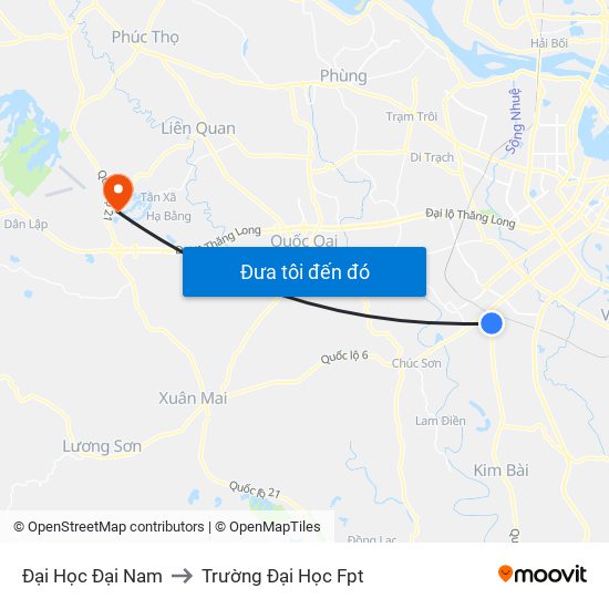 Đại Học Đại Nam to Trường Đại Học Fpt map