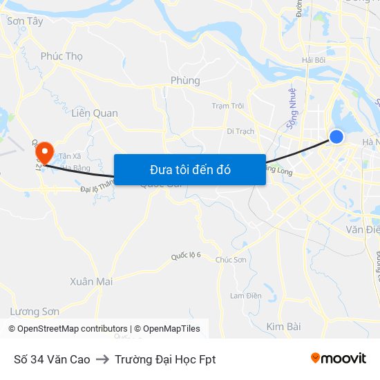 Số 34 Văn Cao to Trường Đại Học Fpt map