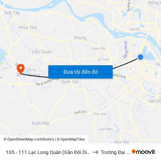 105 - 111 Lạc Long Quân (Gần Đối Diện Ngã 3 Thụy Khuê) to Trường Đại Học Fpt map