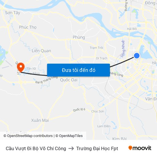 Cầu Vượt Đi Bộ  Võ Chí Công to Trường Đại Học Fpt map