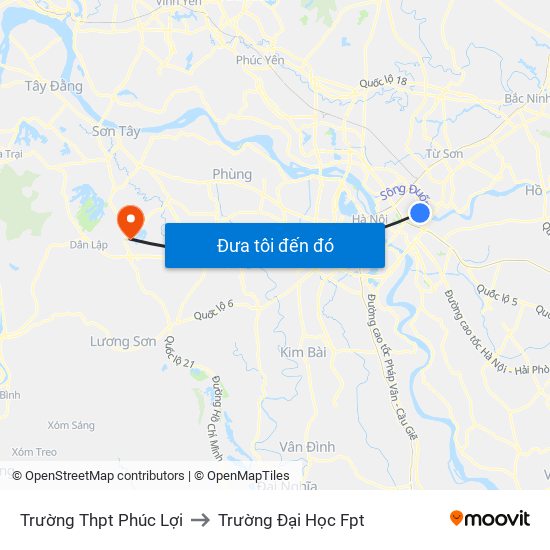 Trường Thpt Phúc Lợi to Trường Đại Học Fpt map