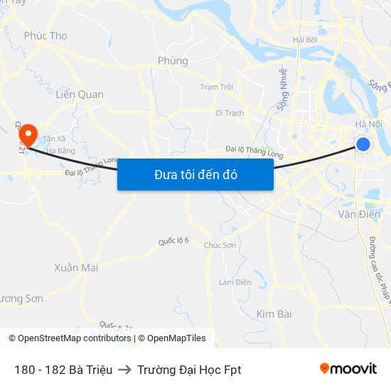 180 - 182 Bà Triệu to Trường Đại Học Fpt map