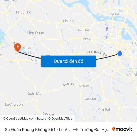 Sư Đoàn Phòng Không 361 - Lê Văn Lương to Trường Đại Học Fpt map
