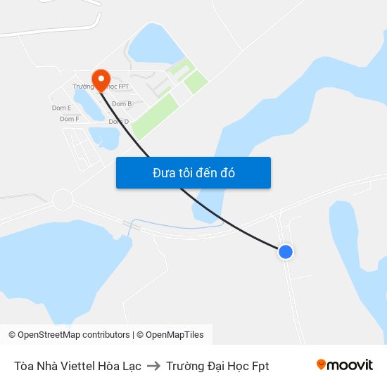 Tòa Nhà Viettel Hòa Lạc to Trường Đại Học Fpt map