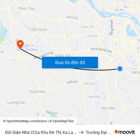 Đối Diện Nhà Ct2a Khu Đô Thị Xa La - Đường Phúc La to Trường Đại Học Fpt map