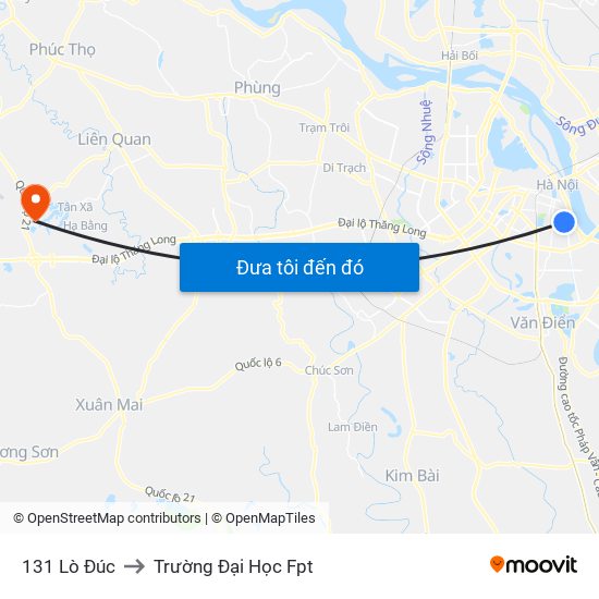 131 Lò Đúc to Trường Đại Học Fpt map